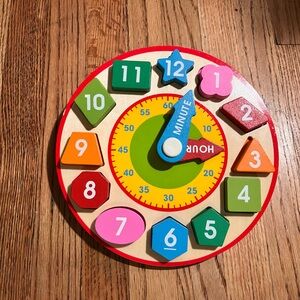 Melissa & Doug Colorful Wooden Shape Sorting Clock